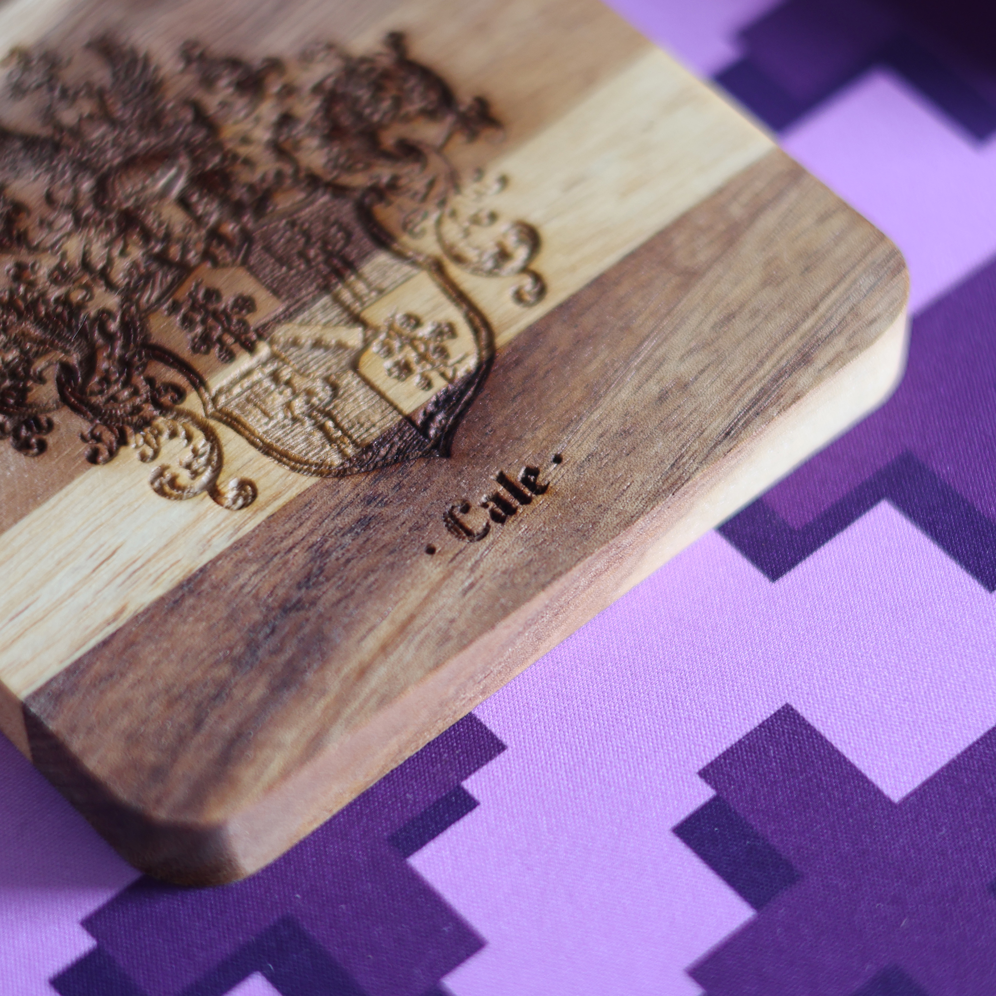 Laser engraved coaster